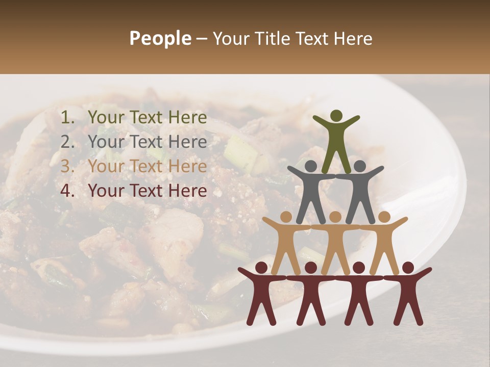 A Plate Of Food With Meat And Vegetables PowerPoint Template