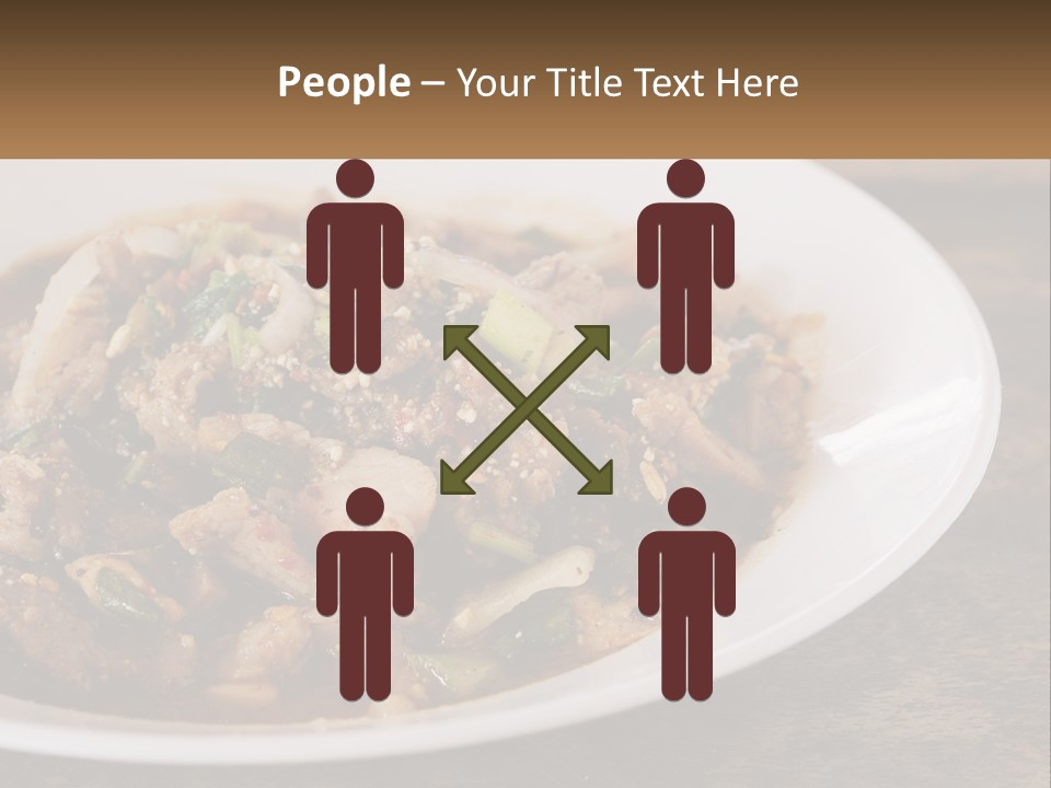 A Plate Of Food With Meat And Vegetables PowerPoint Template