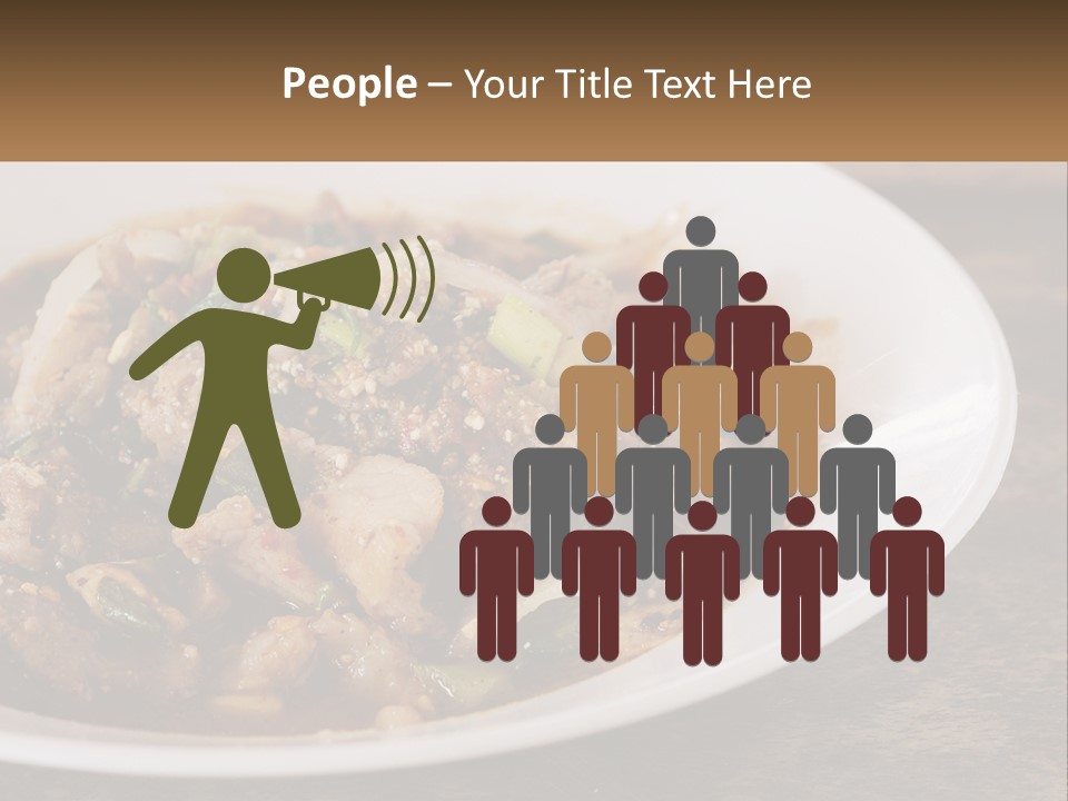 A Plate Of Food With Meat And Vegetables PowerPoint Template