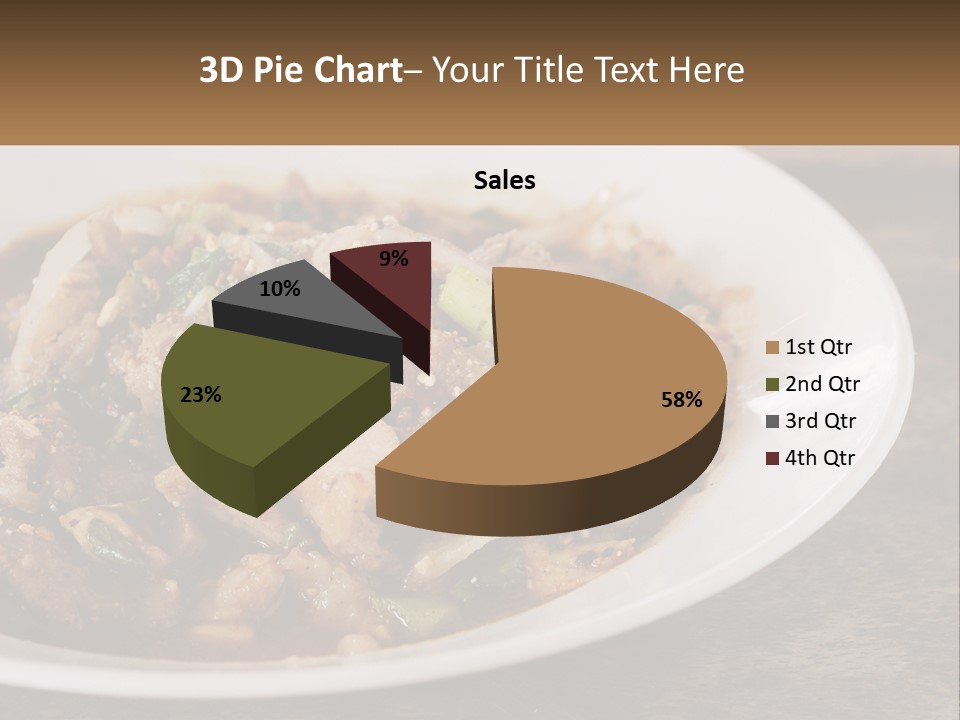 A Plate Of Food With Meat And Vegetables PowerPoint Template