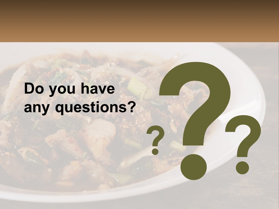 A Plate Of Food With Meat And Vegetables PowerPoint Template