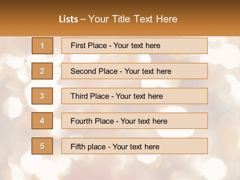 A Blurry Image Of A Gold And White Background PowerPoint Template