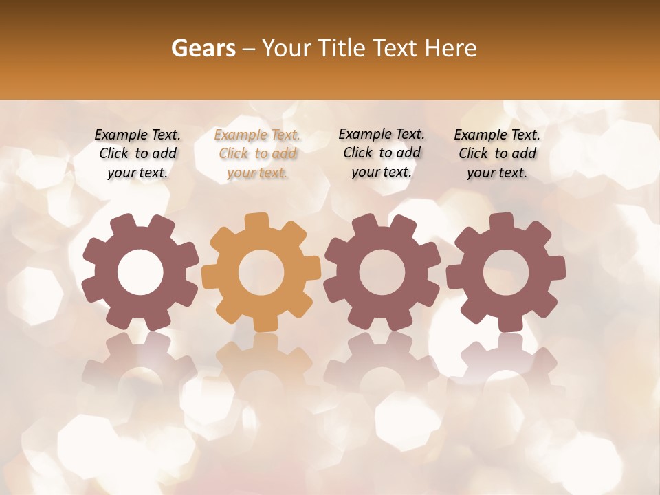 A Blurry Image Of A Gold And White Background PowerPoint Template