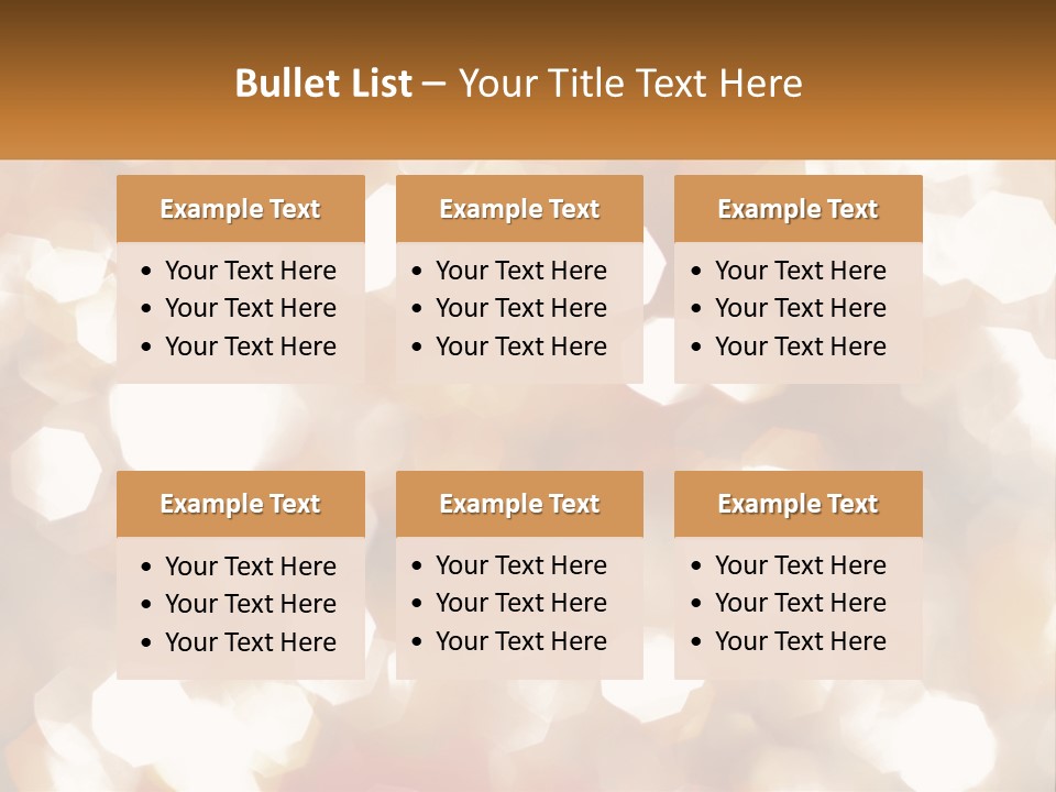 A Blurry Image Of A Gold And White Background PowerPoint Template