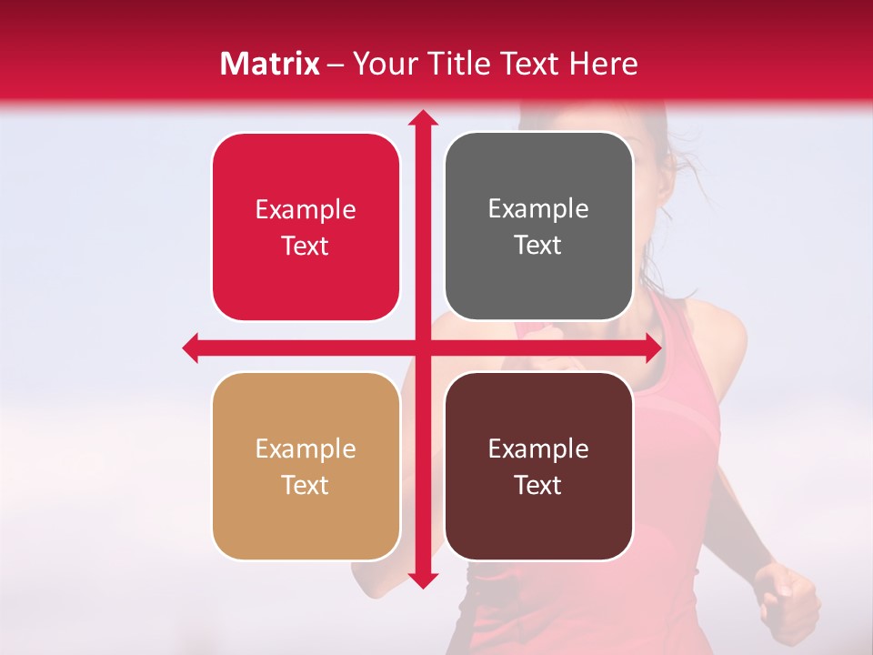A Woman Running On A Road With A Red Background PowerPoint Template