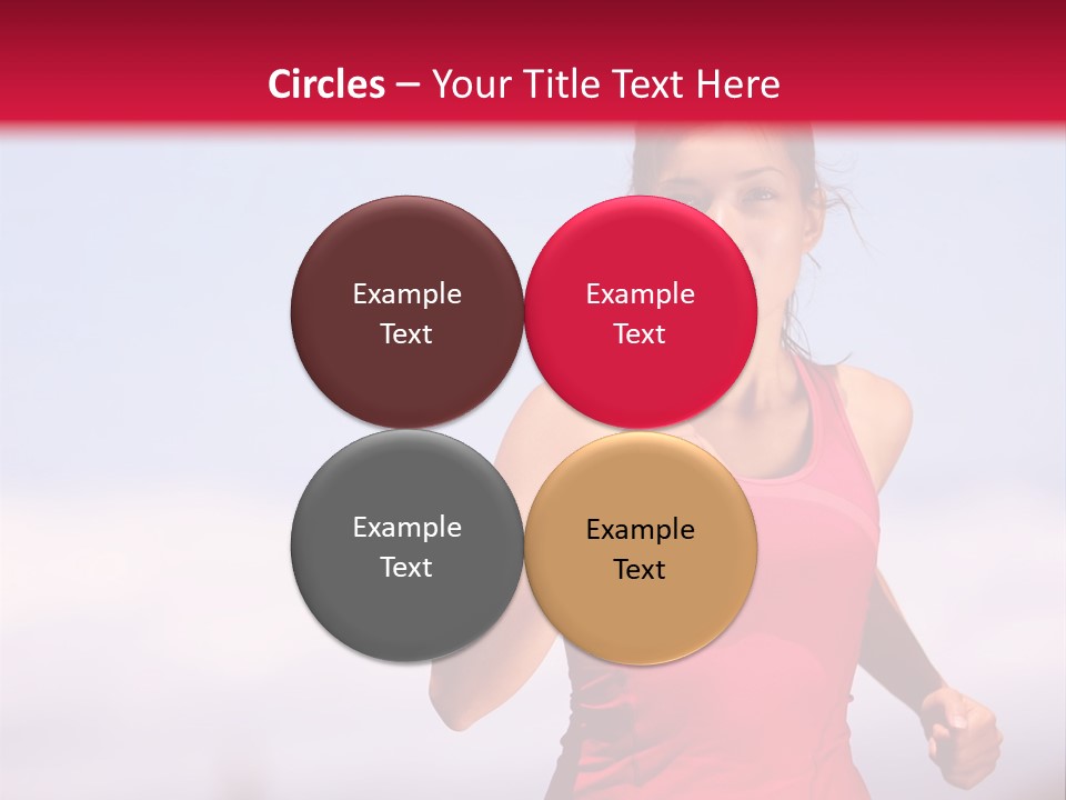 A Woman Running On A Road With A Red Background PowerPoint Template