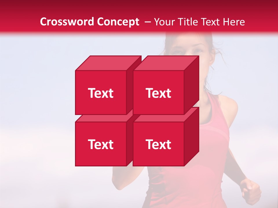 A Woman Running On A Road With A Red Background PowerPoint Template
