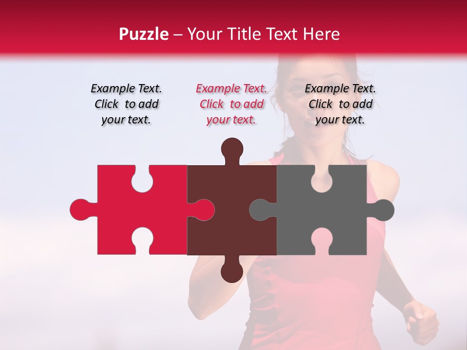 A Woman Running On A Road With A Red Background PowerPoint Template