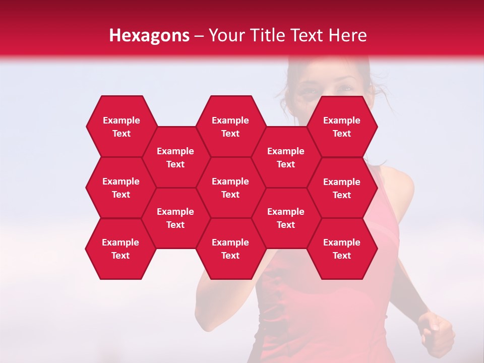 A Woman Running On A Road With A Red Background PowerPoint Template