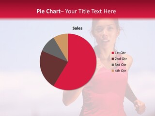A Woman Running On A Road With A Red Background PowerPoint Template