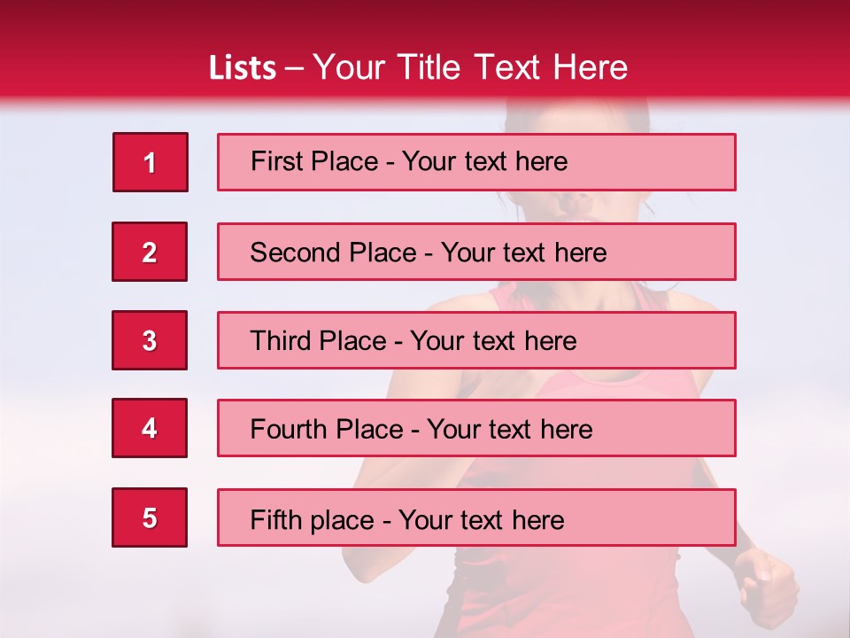 A Woman Running On A Road With A Red Background PowerPoint Template