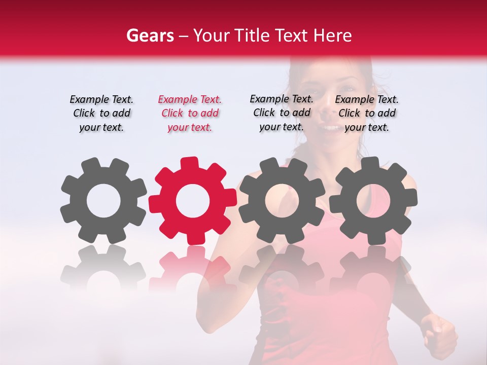 A Woman Running On A Road With A Red Background PowerPoint Template