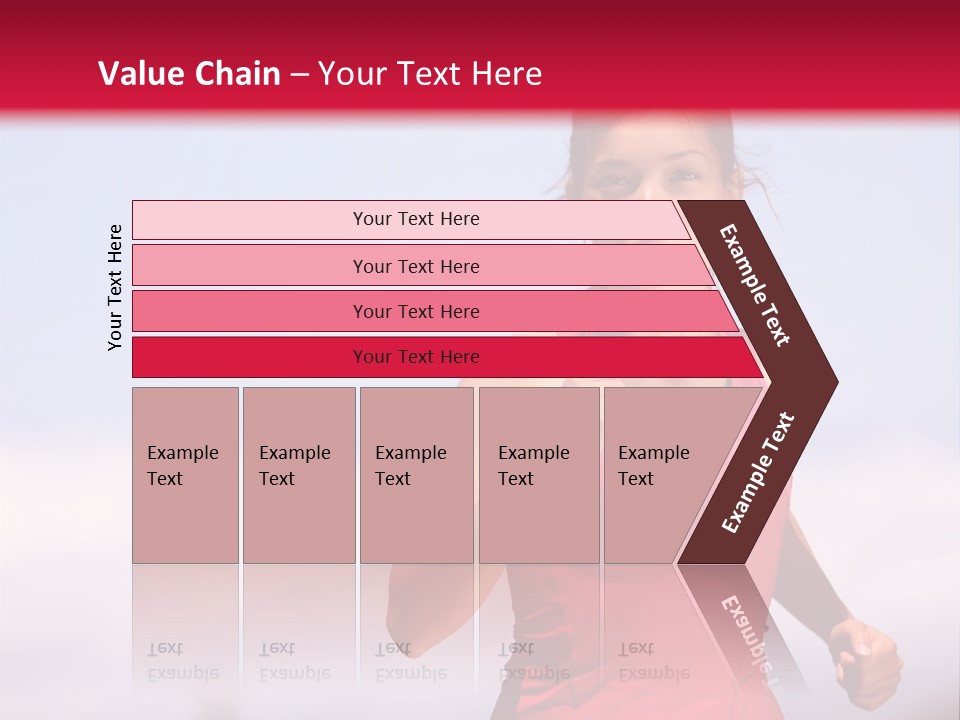 A Woman Running On A Road With A Red Background PowerPoint Template