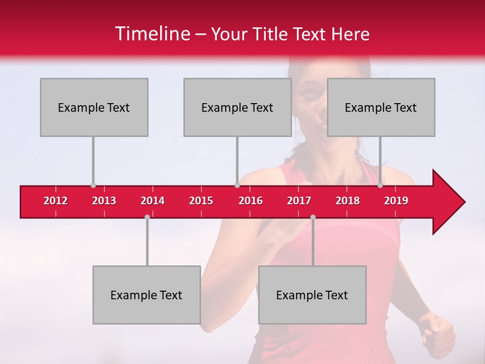 A Woman Running On A Road With A Red Background PowerPoint Template