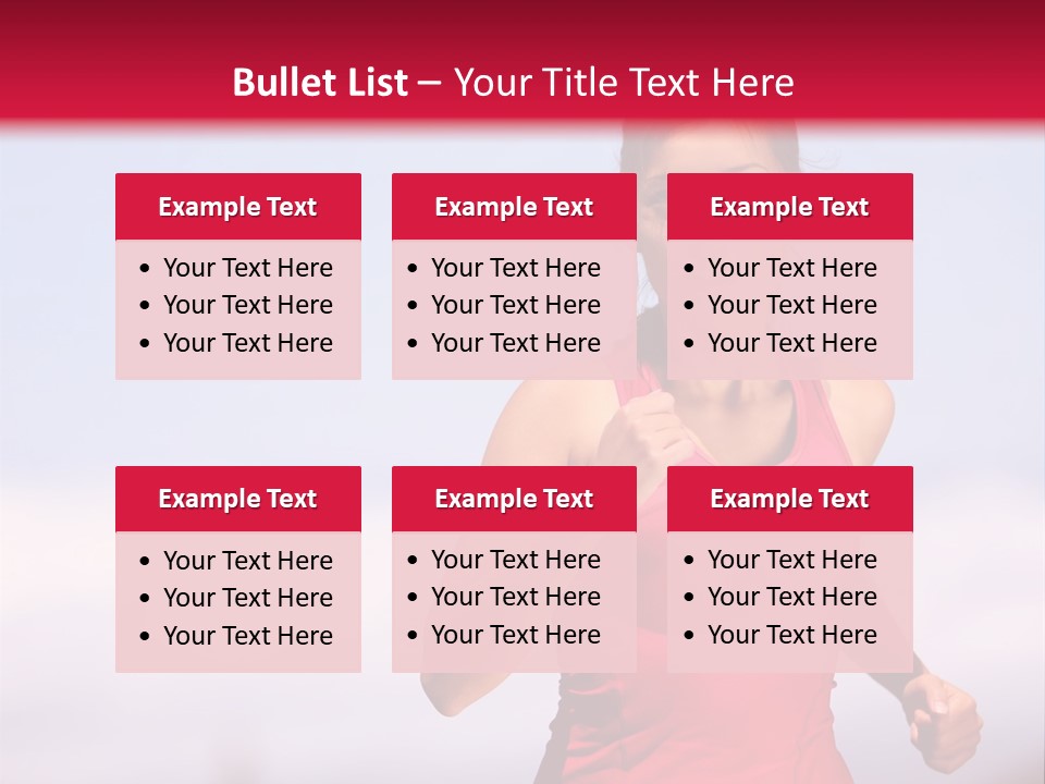 A Woman Running On A Road With A Red Background PowerPoint Template