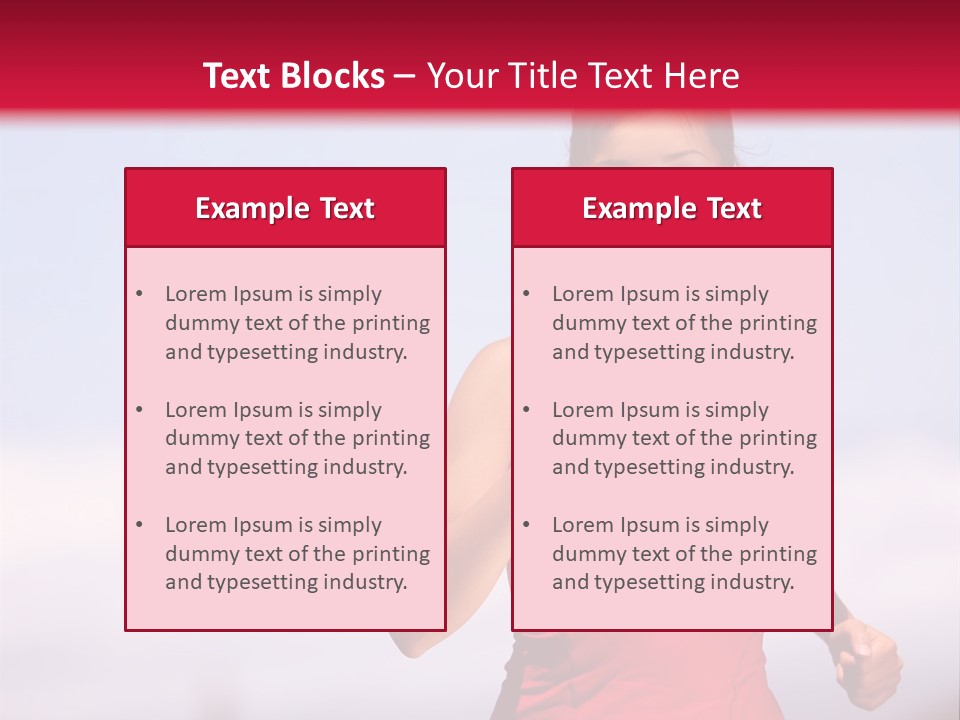 A Woman Running On A Road With A Red Background PowerPoint Template