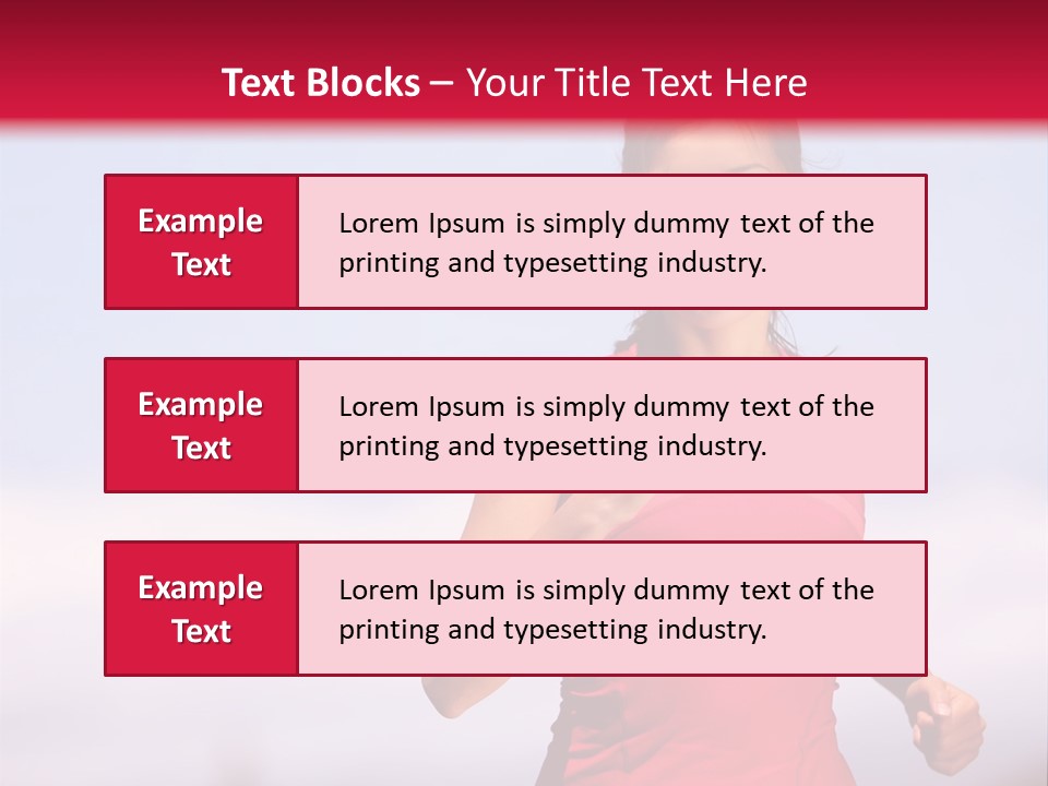 A Woman Running On A Road With A Red Background PowerPoint Template