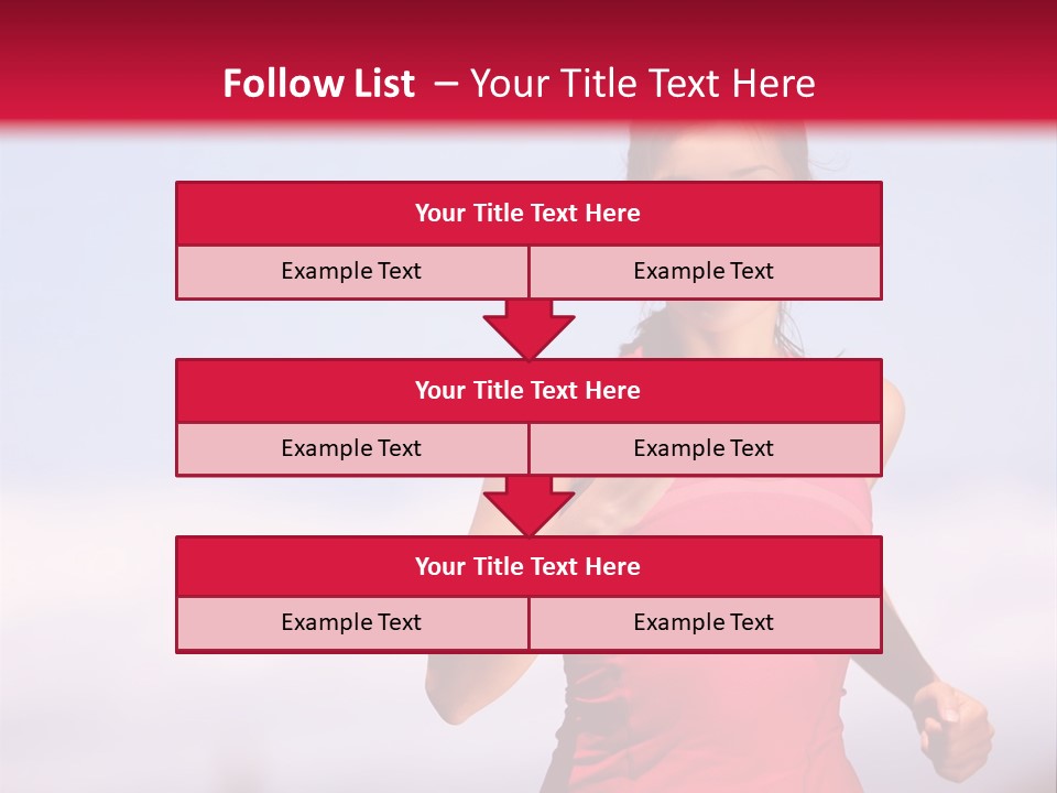 A Woman Running On A Road With A Red Background PowerPoint Template