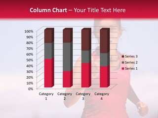 A Woman Running On A Road With A Red Background PowerPoint Template