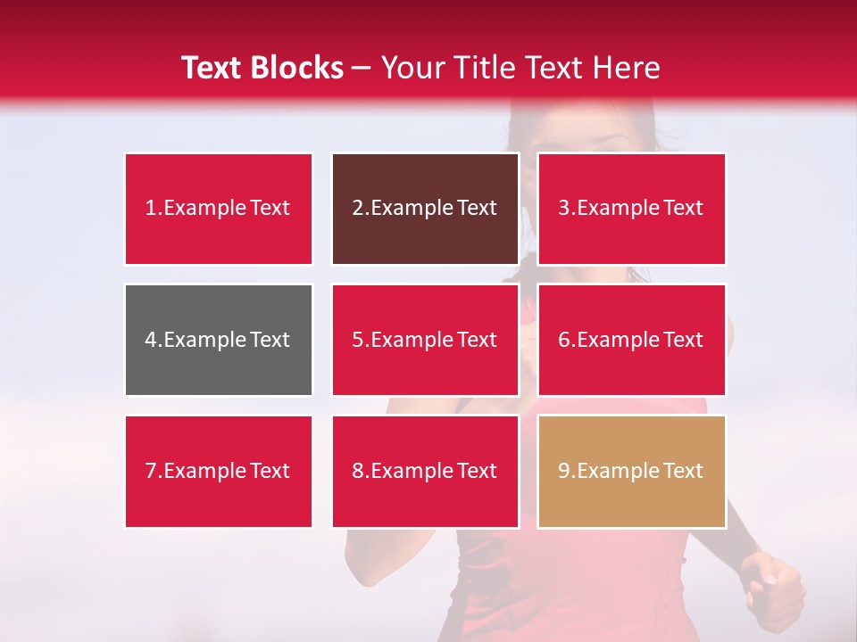 A Woman Running On A Road With A Red Background PowerPoint Template