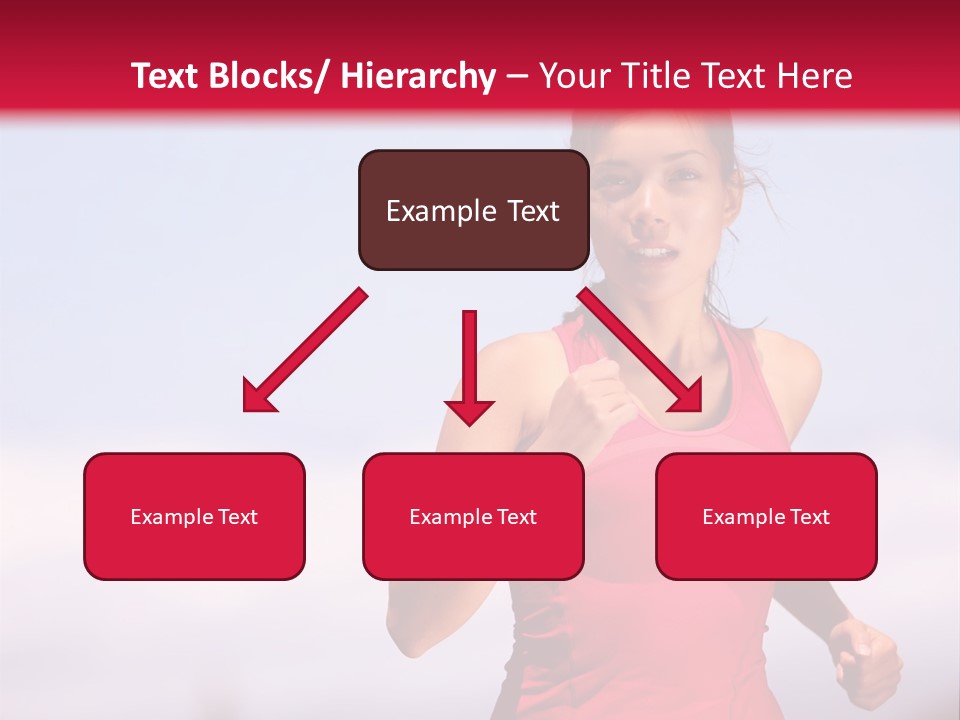 A Woman Running On A Road With A Red Background PowerPoint Template