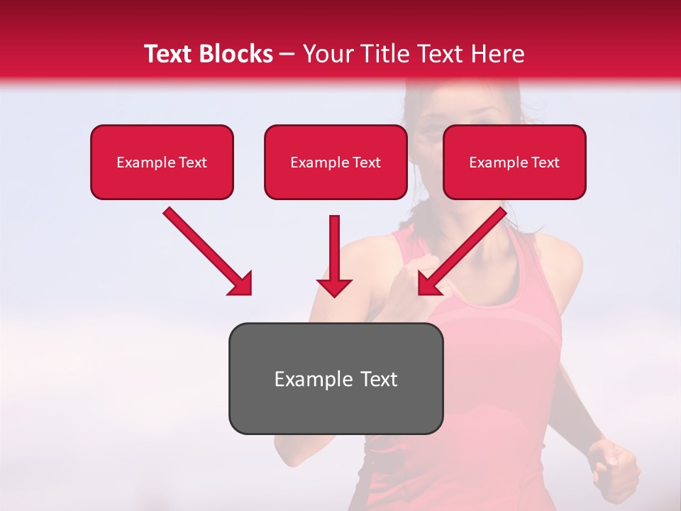 A Woman Running On A Road With A Red Background PowerPoint Template