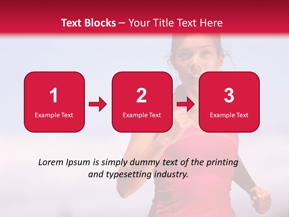 A Woman Running On A Road With A Red Background PowerPoint Template