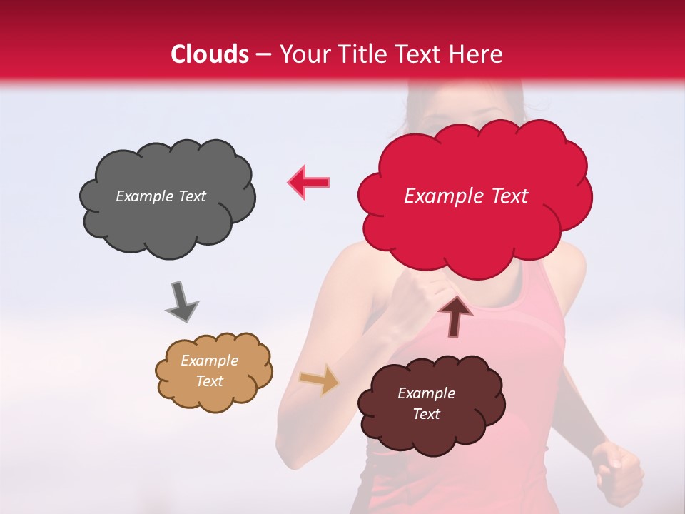 A Woman Running On A Road With A Red Background PowerPoint Template