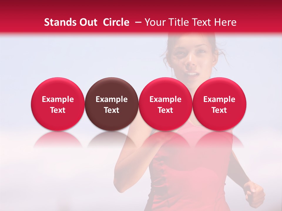 A Woman Running On A Road With A Red Background PowerPoint Template