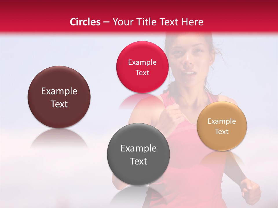 A Woman Running On A Road With A Red Background PowerPoint Template