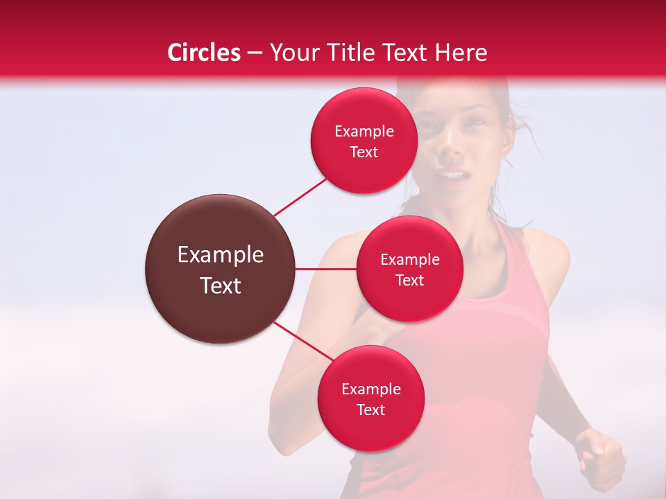 A Woman Running On A Road With A Red Background PowerPoint Template