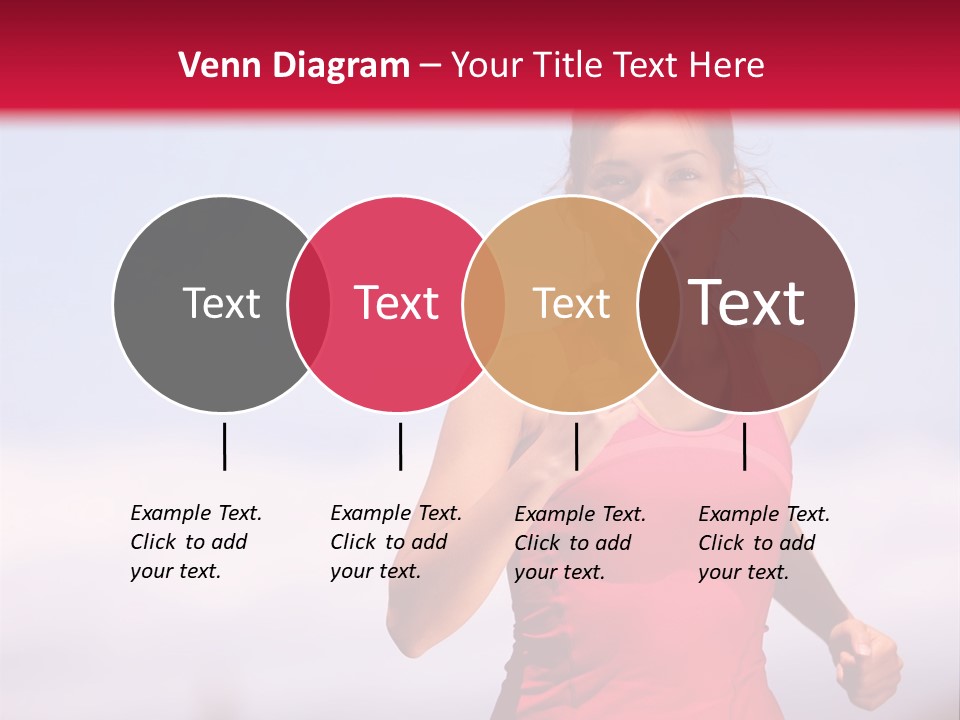 A Woman Running On A Road With A Red Background PowerPoint Template