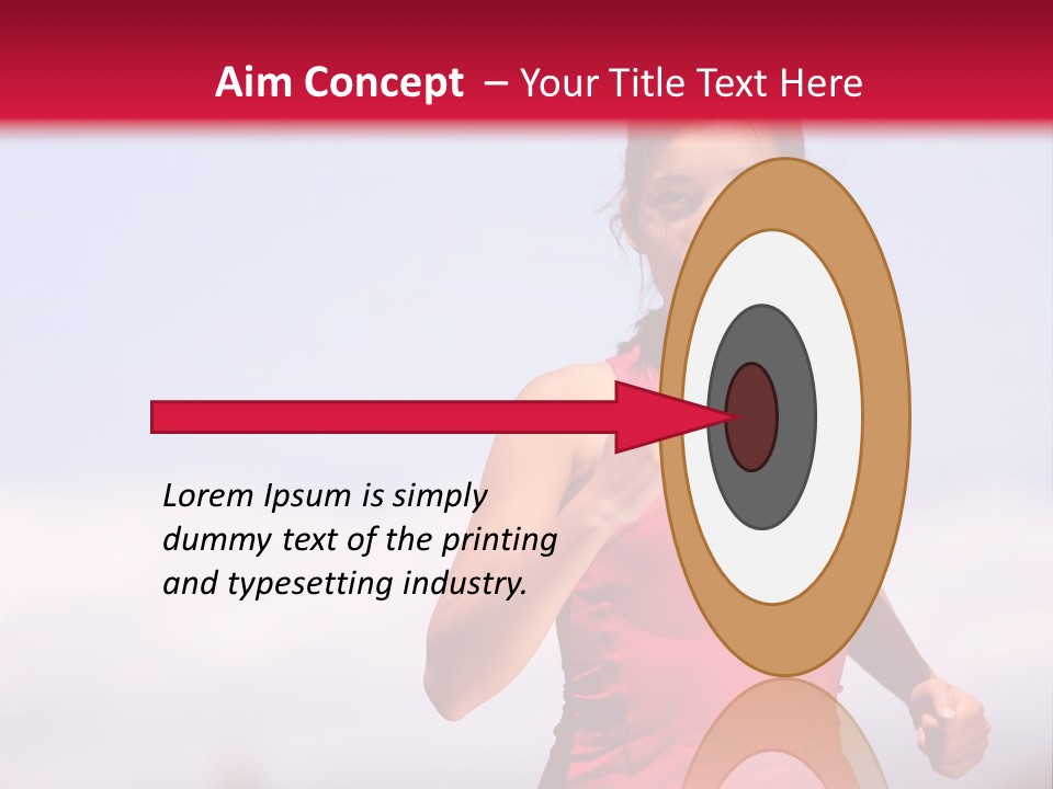 A Woman Running On A Road With A Red Background PowerPoint Template