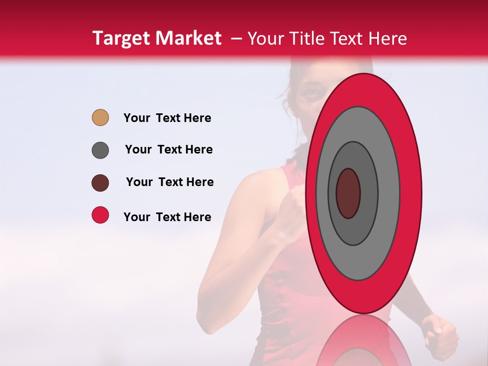 A Woman Running On A Road With A Red Background PowerPoint Template
