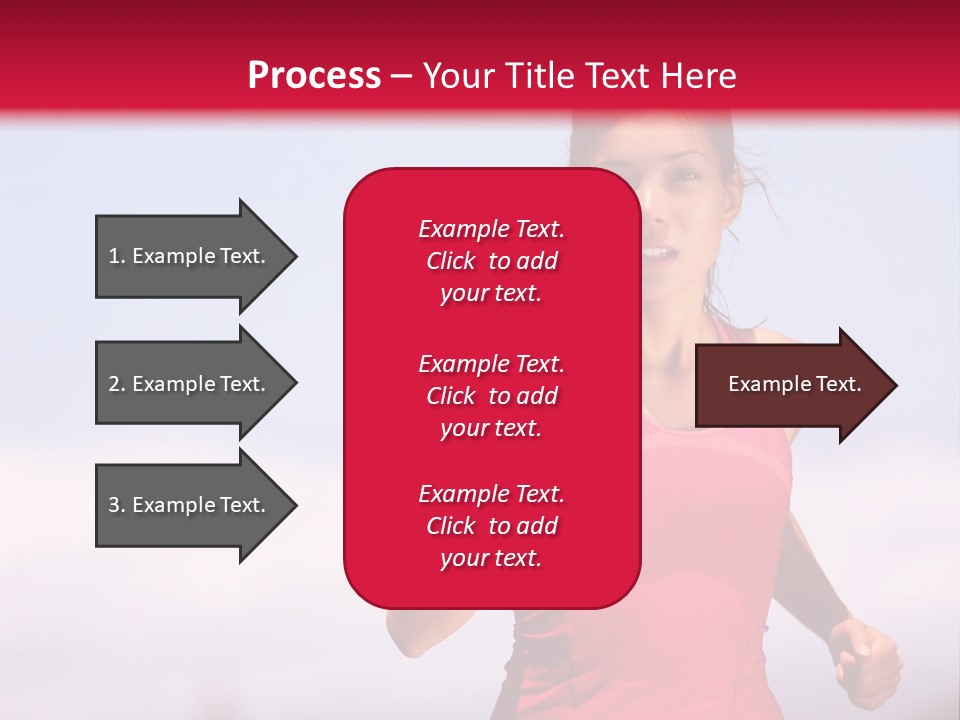 A Woman Running On A Road With A Red Background PowerPoint Template