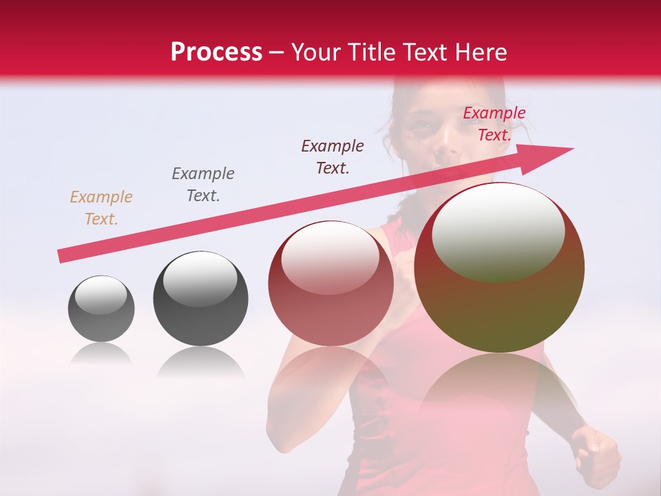 A Woman Running On A Road With A Red Background PowerPoint Template