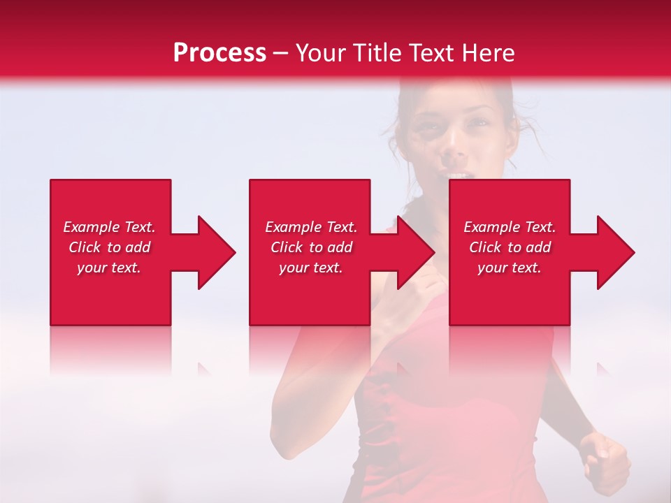A Woman Running On A Road With A Red Background PowerPoint Template