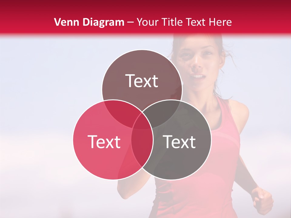 A Woman Running On A Road With A Red Background PowerPoint Template