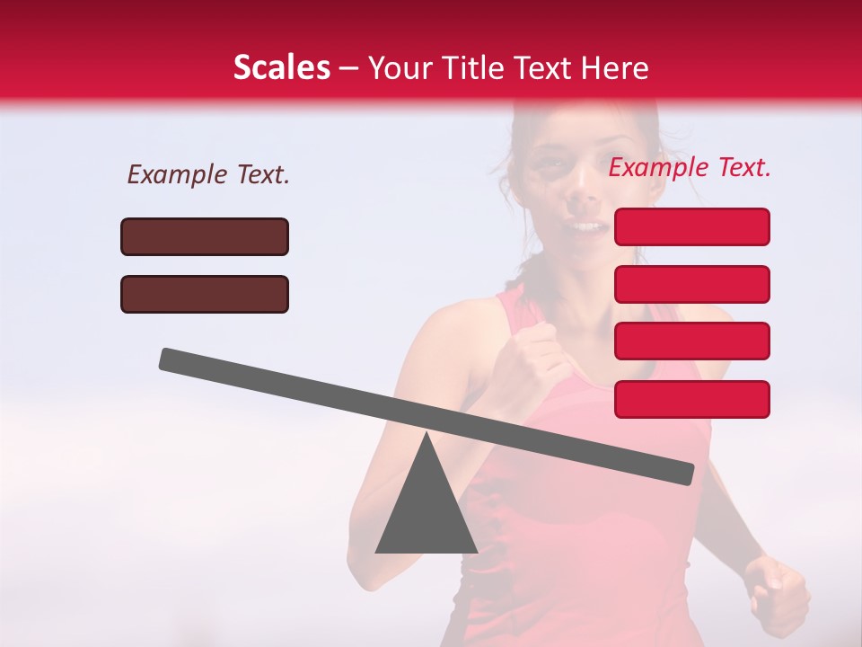 A Woman Running On A Road With A Red Background PowerPoint Template