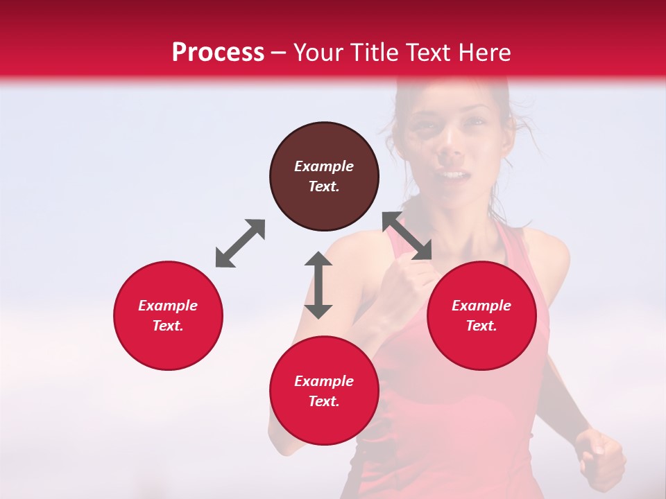 A Woman Running On A Road With A Red Background PowerPoint Template