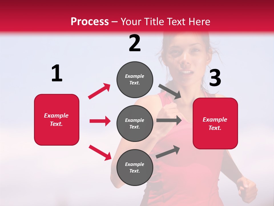 A Woman Running On A Road With A Red Background PowerPoint Template