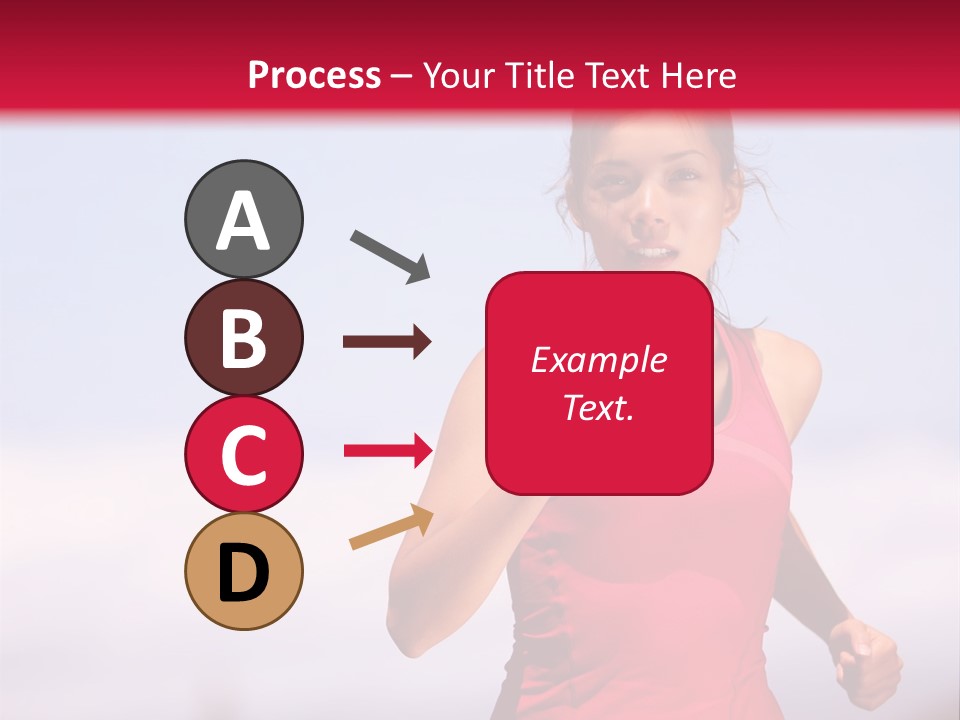 A Woman Running On A Road With A Red Background PowerPoint Template