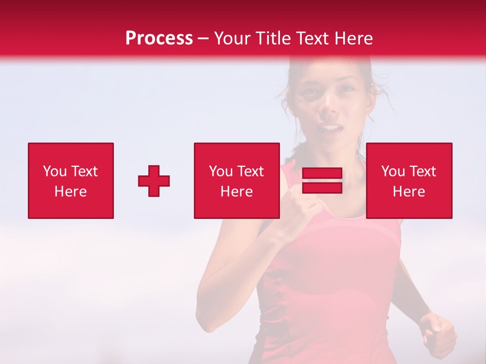 A Woman Running On A Road With A Red Background PowerPoint Template