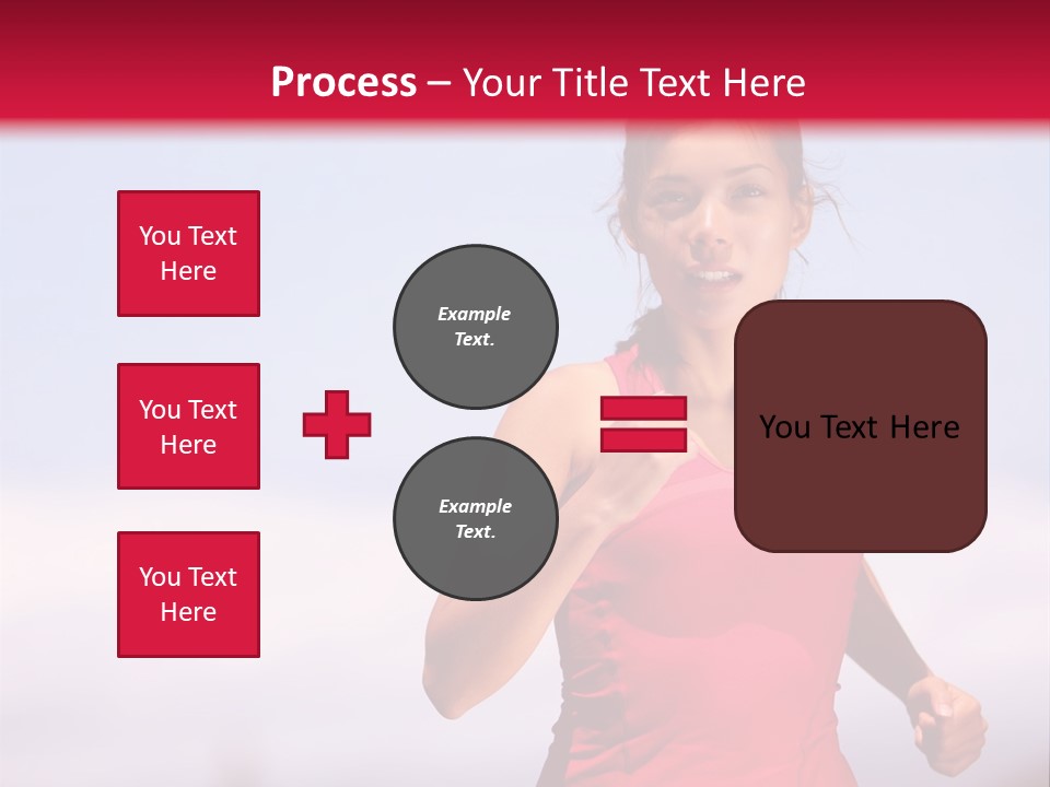 A Woman Running On A Road With A Red Background PowerPoint Template