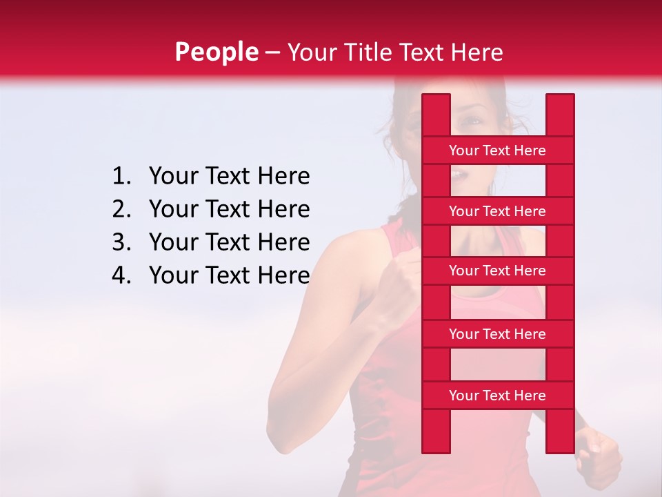A Woman Running On A Road With A Red Background PowerPoint Template