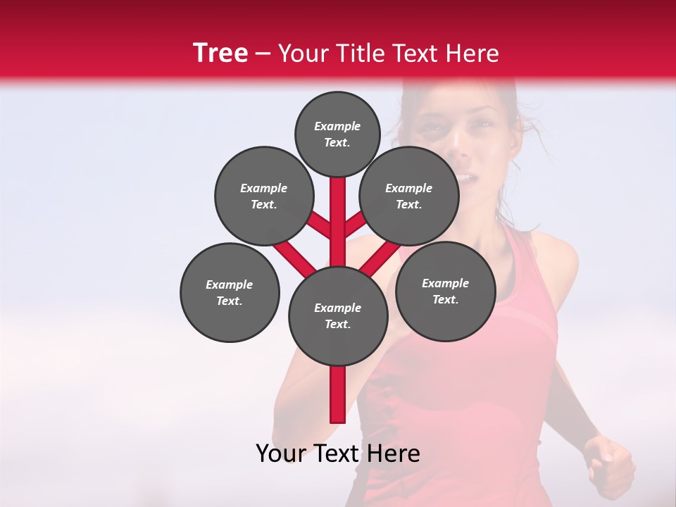 A Woman Running On A Road With A Red Background PowerPoint Template