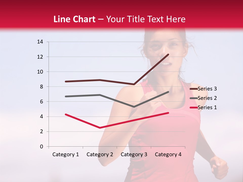 A Woman Running On A Road With A Red Background PowerPoint Template