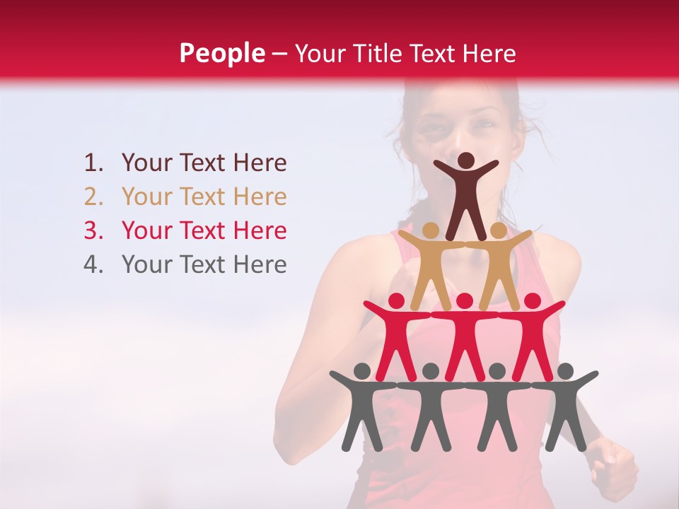 A Woman Running On A Road With A Red Background PowerPoint Template