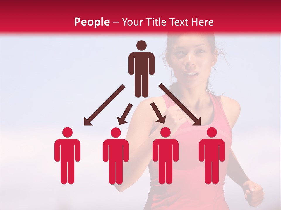 A Woman Running On A Road With A Red Background PowerPoint Template