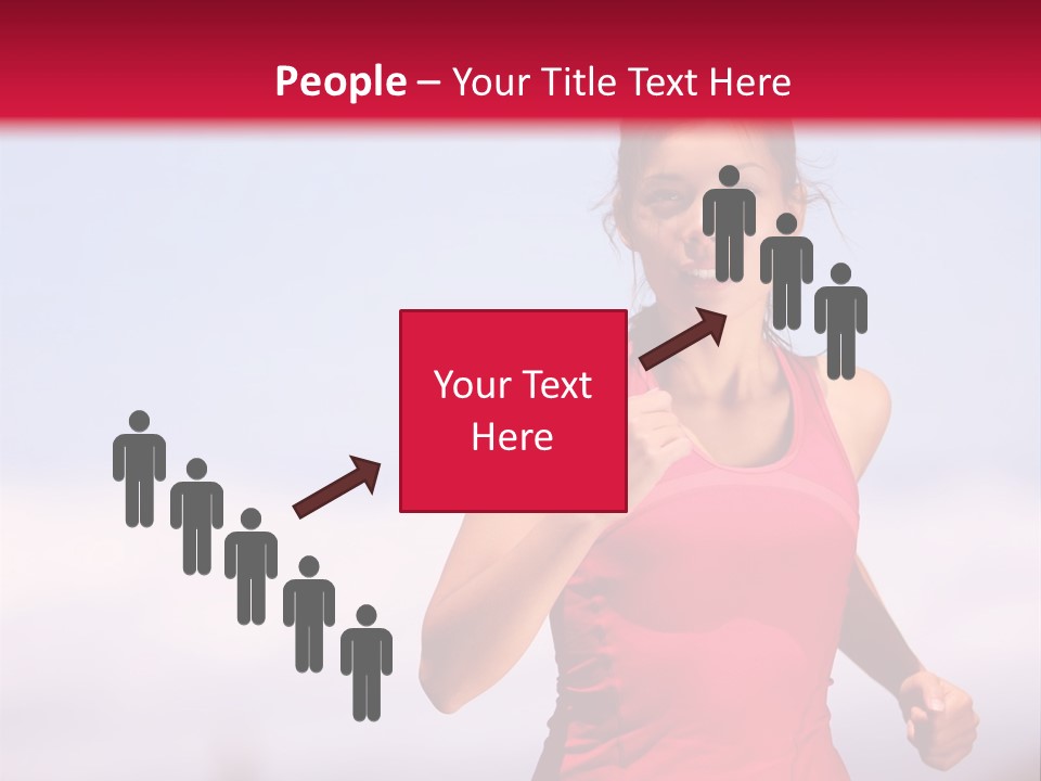A Woman Running On A Road With A Red Background PowerPoint Template